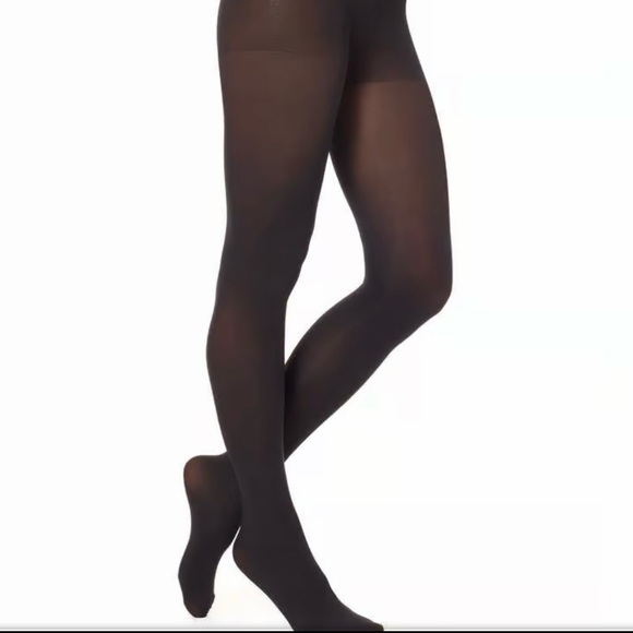 NWT- HUE- Set of 2 Total Opaque Control Top Tights. Black and Gray. Size:1 - Picture 2 of 9